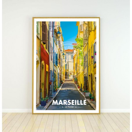 Affiche Marseille - Le Panier - 30x40 cm
