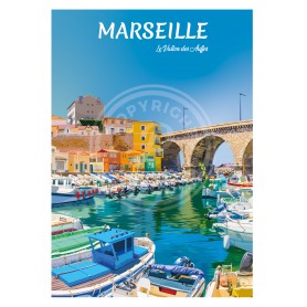 Affiche de Marseille- Le Vallon des Auffes - 50x70 cm