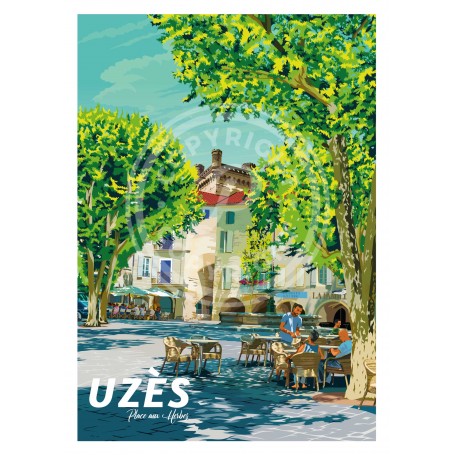 Affiche de Uzès - 30x40 cm