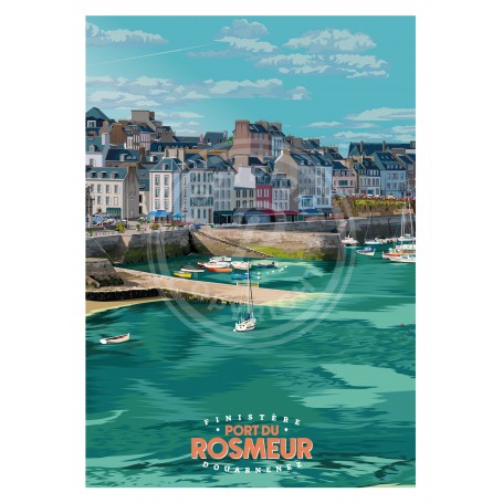 Affiche du Port du Rosmeur Douarnenez - 30x40 cm