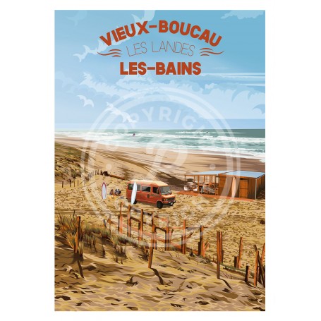 Affiche Vieux-Boucau - 30x40 cm