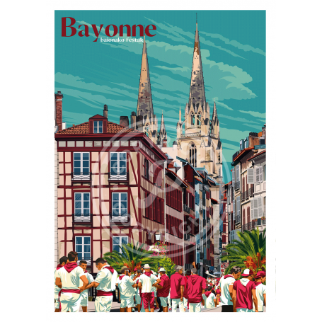 Affiche Bayonne- Fêtes - 30x40 cm