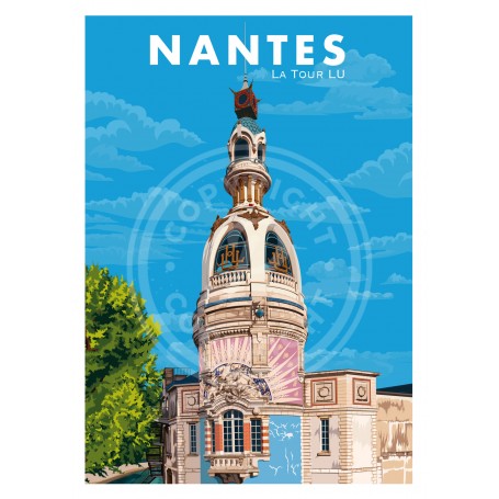 Affiche de Nantes - La tour LU - 30x40 cm
