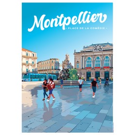 Affiche de Montpellier - 30x40 cm
