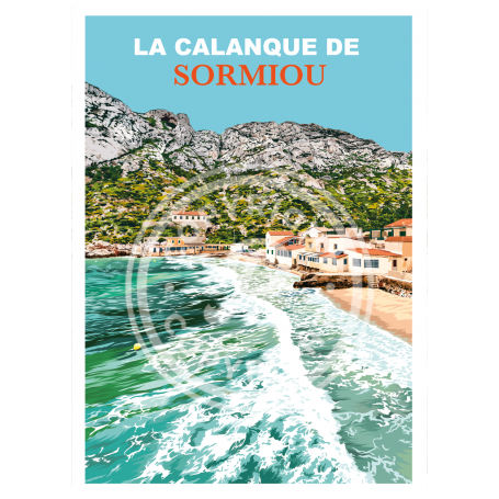 Affiche des calanques de Sormiou - 30x40 cm