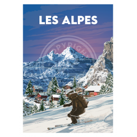 Affiche des Alpes - 30x40 cm