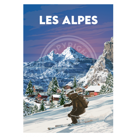 Affiche des Alpes - 50x70 cm