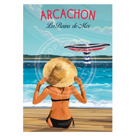 Affiche d'Arcachon - Les Bains de Mer - 30x40 cm
