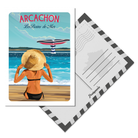 Carte Postale d'Arcachon - Les Bains de Mer