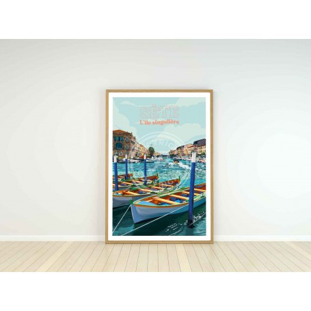 Affiche de Sète - Le canal  - 50x70 cm