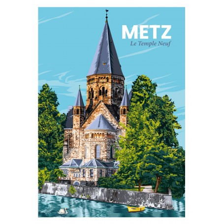 Affiche de Metz Temple Neuf - 30x40 cm