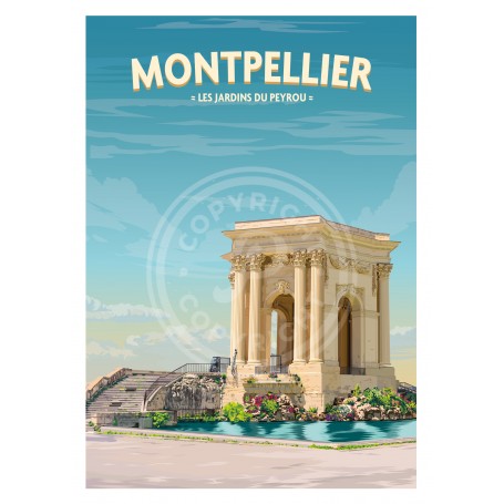 Affiche de Montpellier - Le Peyrou - 30x40 cm