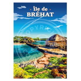 Affiche de l'Île de Brehat - 30 x 40 cm