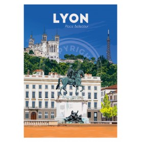 Affiche de Lyon - Place Bellecour - 50x70 cm