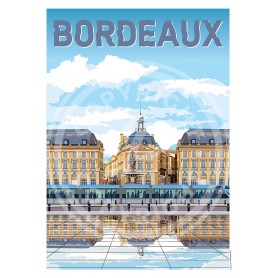 Affiche de Bordeaux - place de la Bourse - 50x70 cm