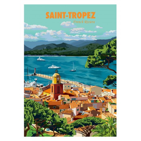 Affiche St-Tropez - 50x70 cm