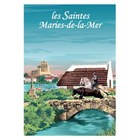 Affiche Les Saintes Maries de la mer - 50x70 cm