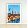 Affiche de Bordeaux - le Pont de Pierre - 50x70 cm