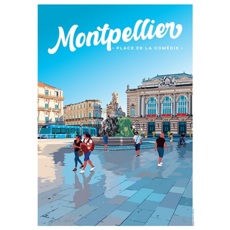 Affiche de Montpellier - 50x70 cm